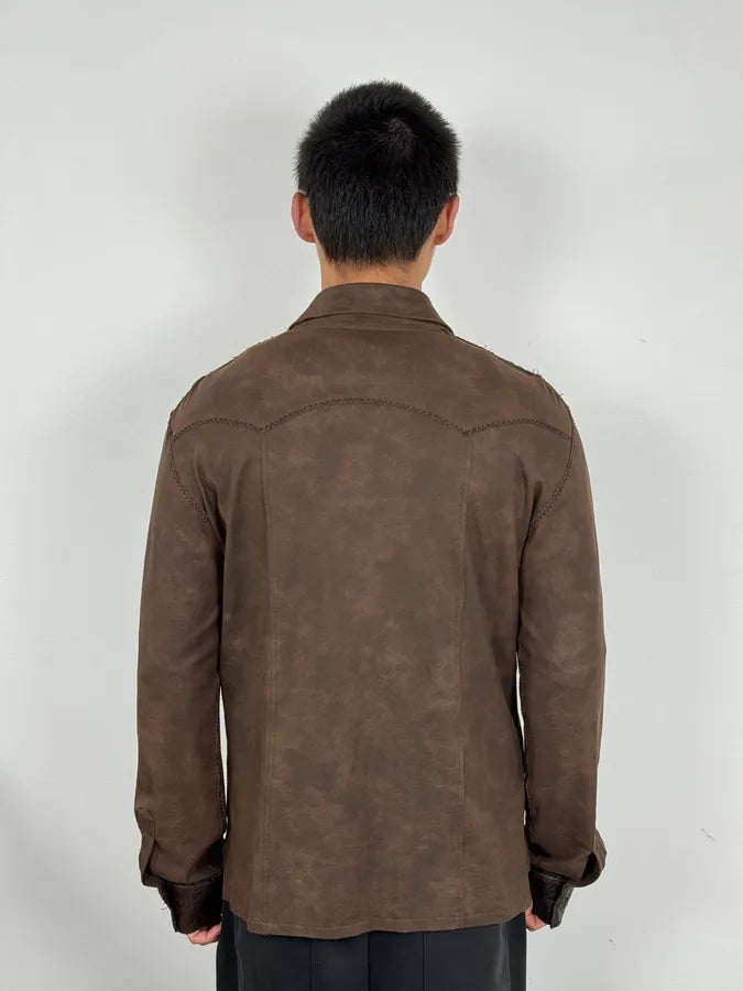 2000s Roberto Cavalli Brut Brown Shirt CkzRqxJ 2