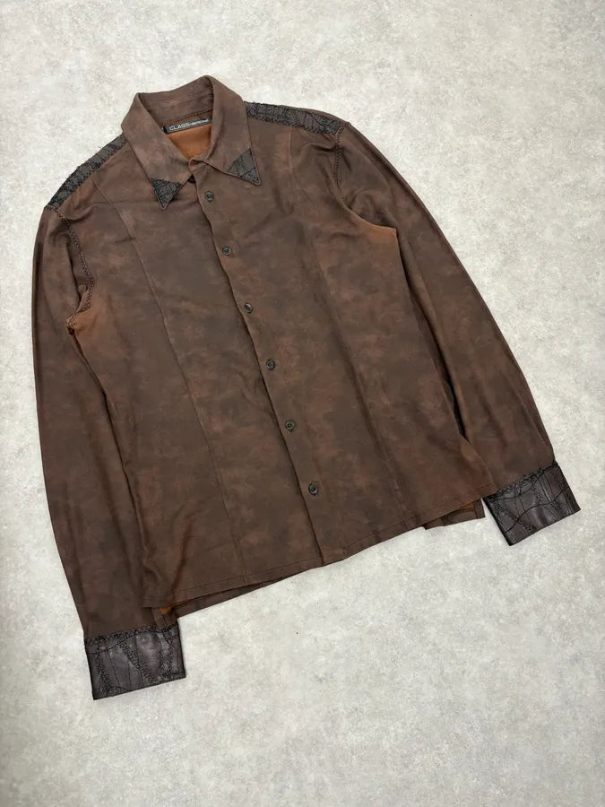 2000s Roberto Cavalli Brut Brown Shirt CkzRqxJ 3