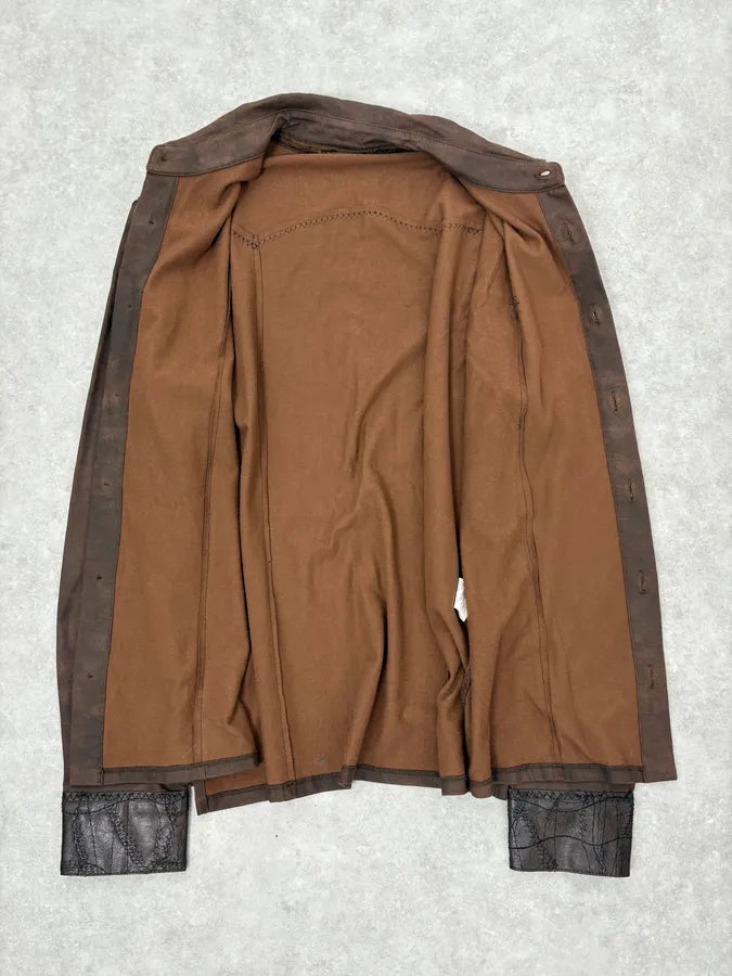 2000s Roberto Cavalli Brut Brown Shirt CkzRqxJ 6