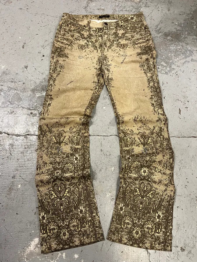 2000s Roberto Cavalli Camel Arabic Mozaic Pants (S) JdBCLou 0