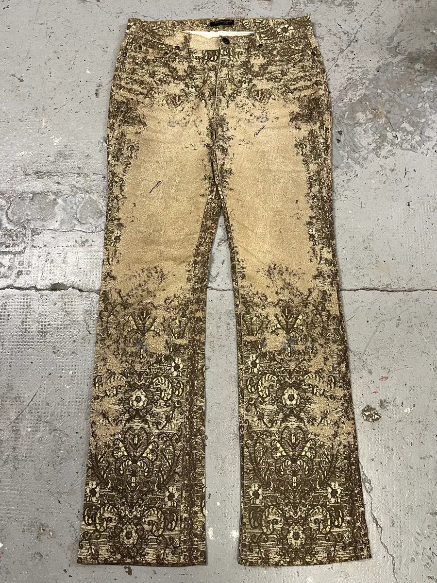 2000s Roberto Cavalli Camel Arabic Mozaic Pants (S) JdBCLou 4