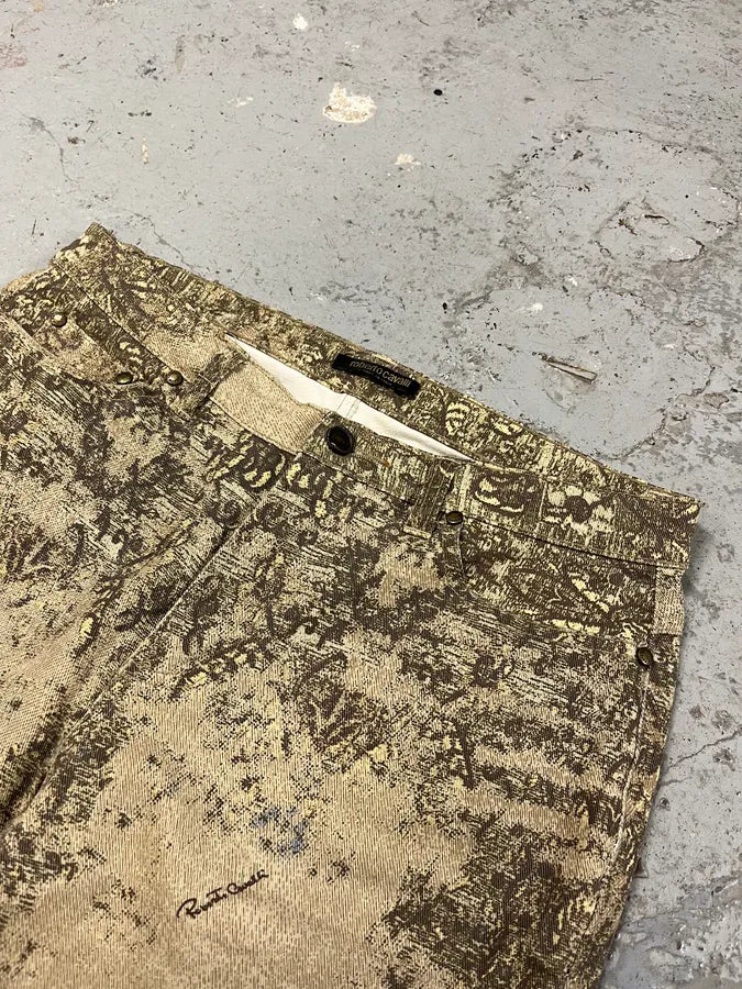 2000s Roberto Cavalli Camel Arabic Mozaic Pants (S) JdBCLou 6