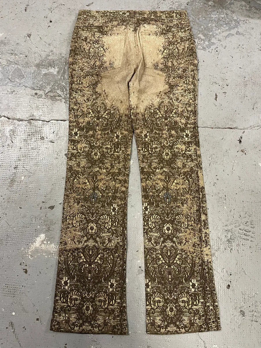 2000s Roberto Cavalli Camel Arabic Mozaic Pants (S) JdBCLou 7