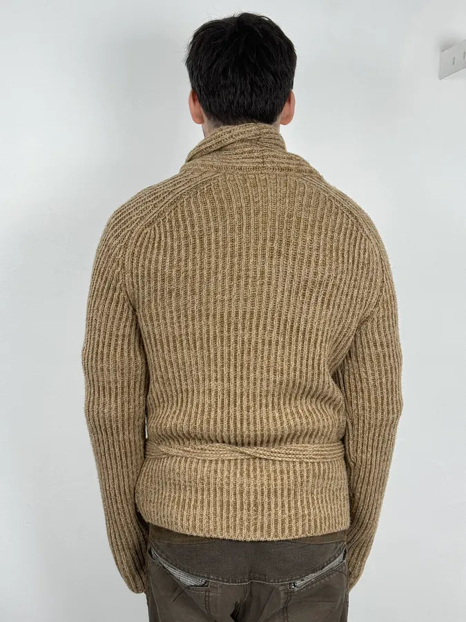 2000s Roberto Cavalli Camel Beige Wool & Leather Jacket sttRXPv 4