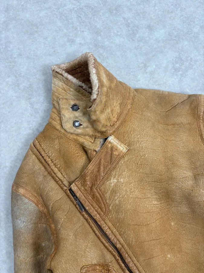 2000s Roberto Cavalli Camel Premium Shearling Jacket XxBTtbh 4