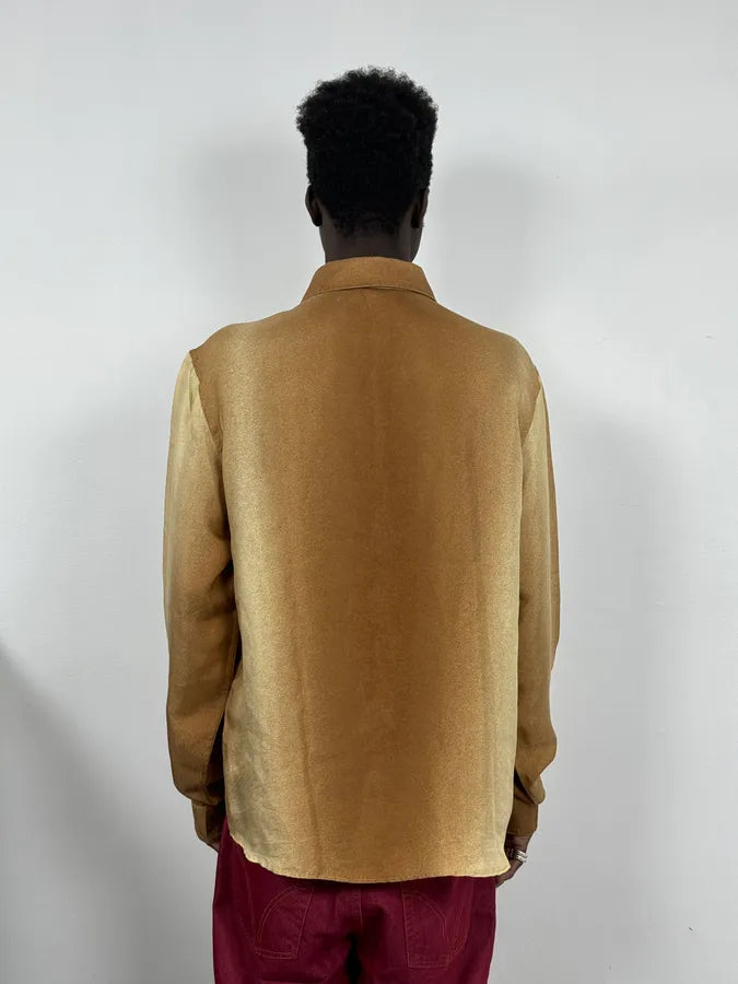 2000s Roberto Cavalli Camel Silk Gradient Shirt RcgxdIg 2