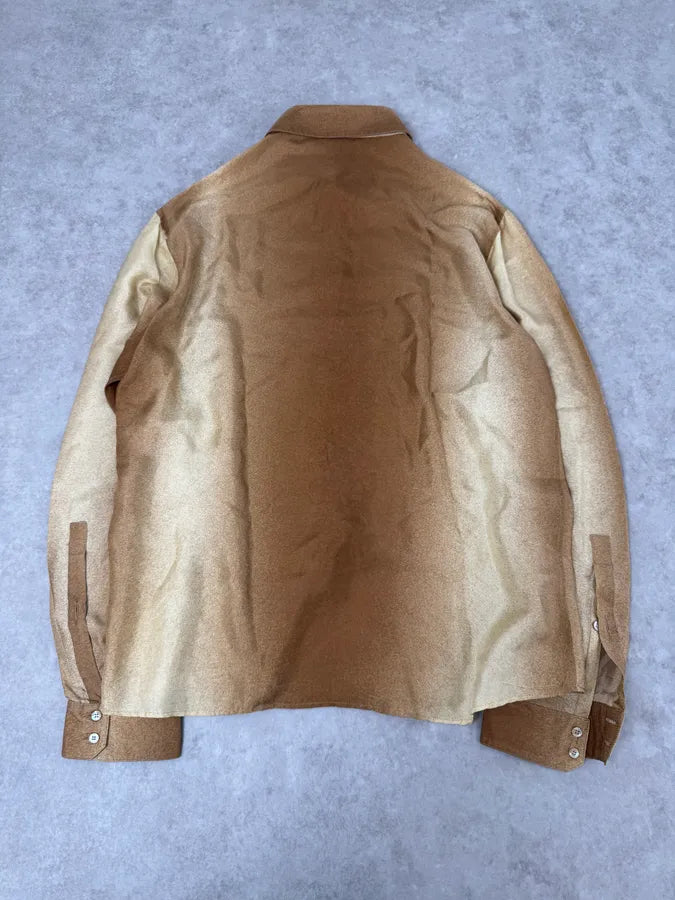 2000s Roberto Cavalli Camel Silk Gradient Shirt RcgxdIg 3