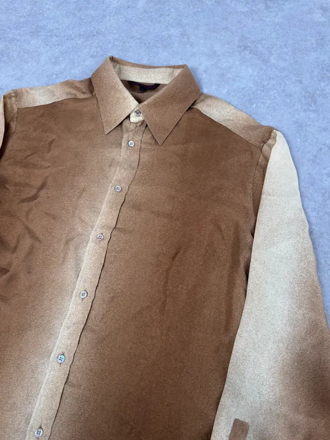 2000s Roberto Cavalli Camel Silk Gradient Shirt RcgxdIg 4