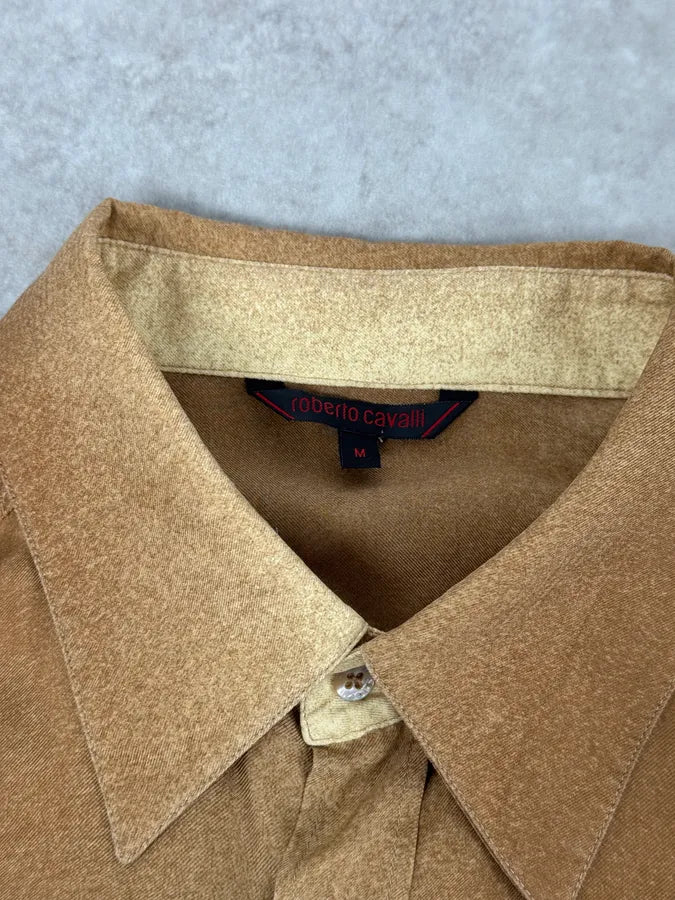 2000s Roberto Cavalli Camel Silk Gradient Shirt RcgxdIg 5