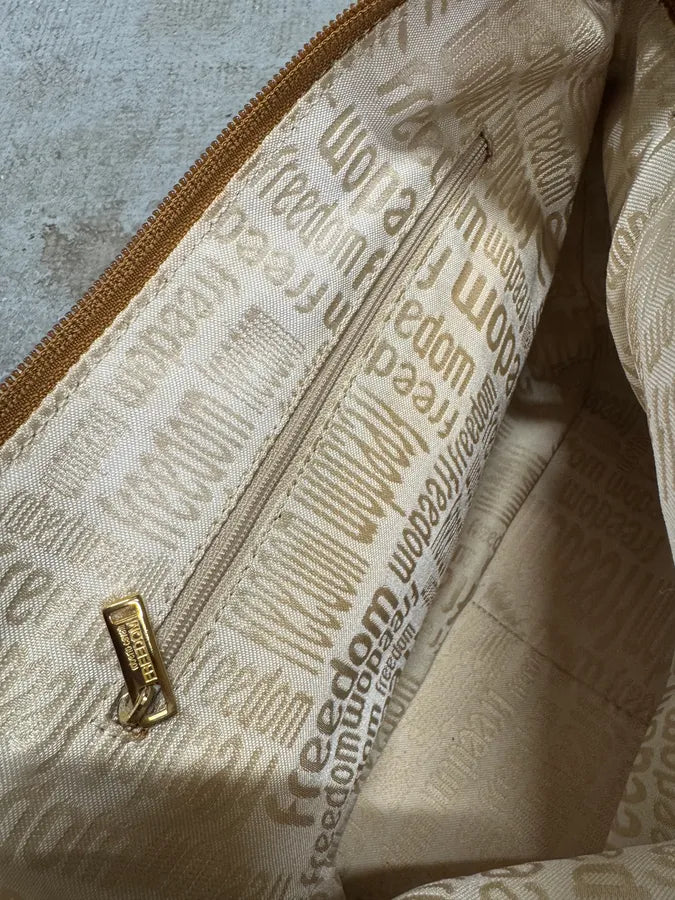 2000s Roberto Cavalli Camel Textured Leather Handle Bag (OS) 8