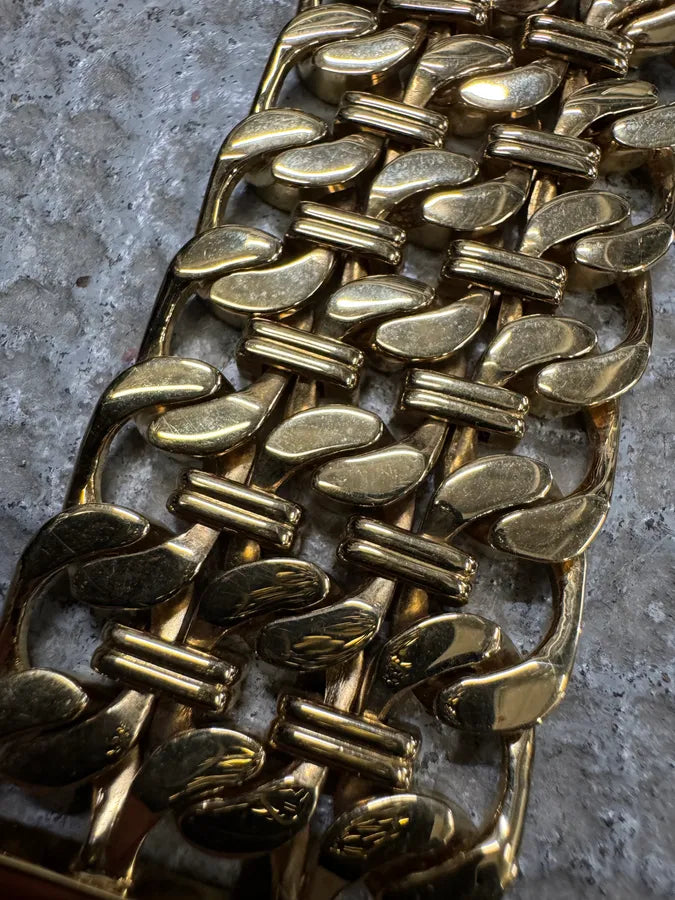 2000s Roberto Cavalli Chain Linked Gold Contemporary Watch (OS) XEecghG 6