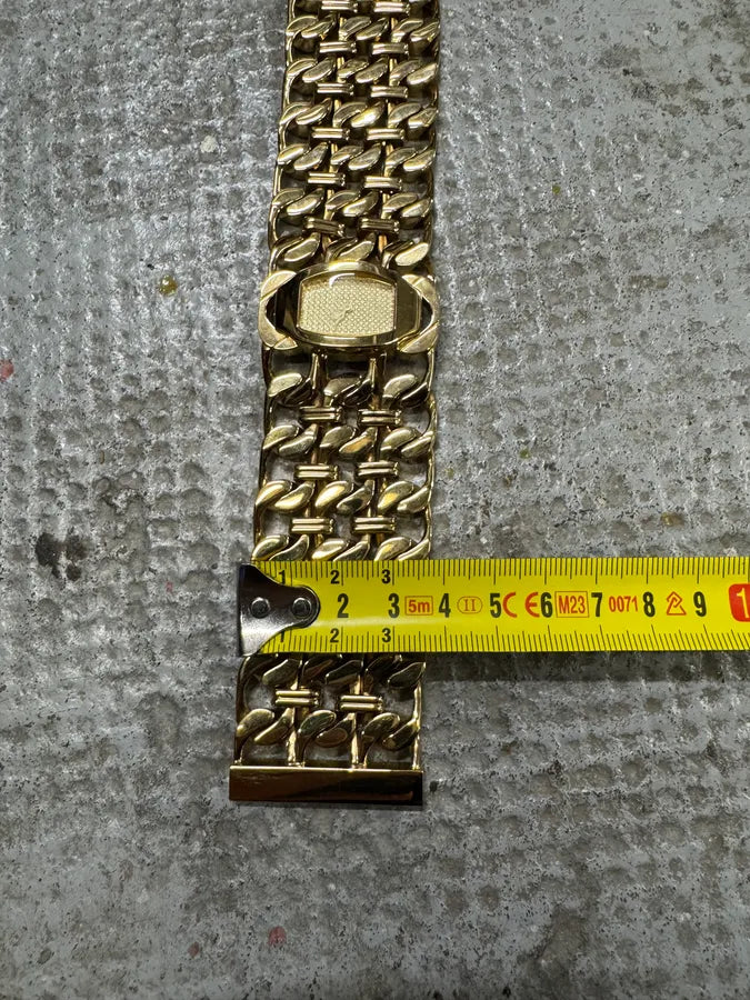 2000s Roberto Cavalli Chain Linked Gold Contemporary Watch XEecghG 8