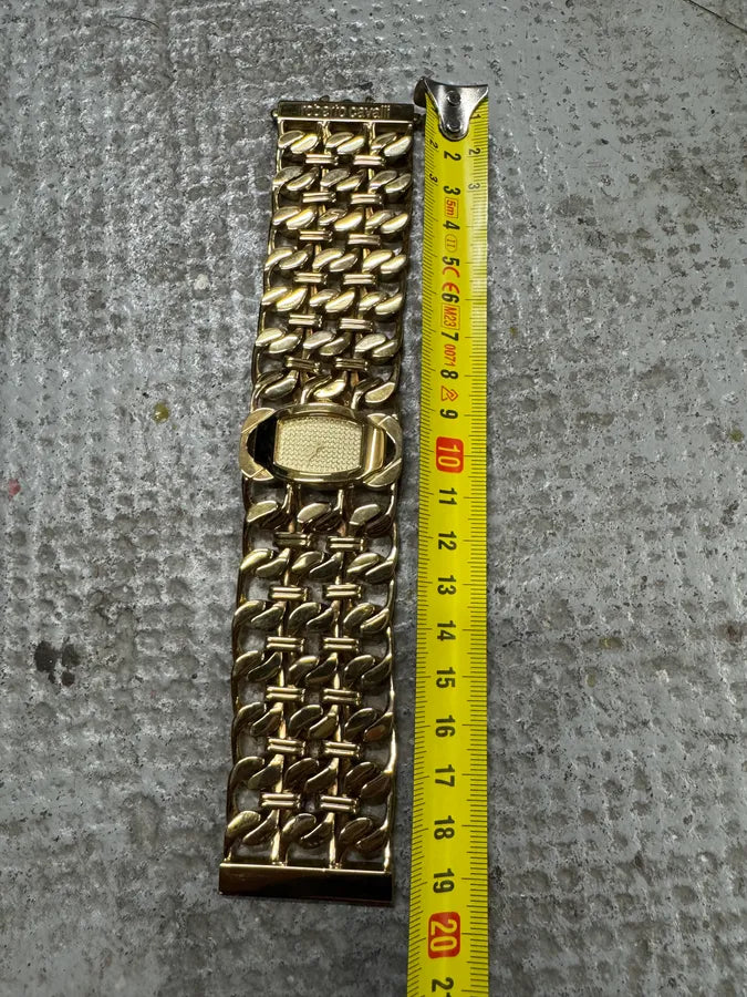2000s Roberto Cavalli Chain Linked Gold Contemporary Watch (OS) XEecghG 9