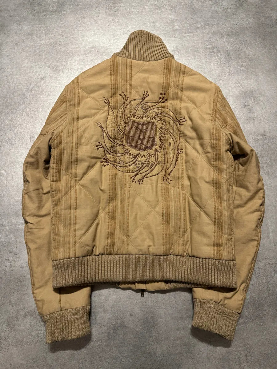 2000s Roberto Cavalli Class Beige Bomber Jacket (M) oruAeFO 2