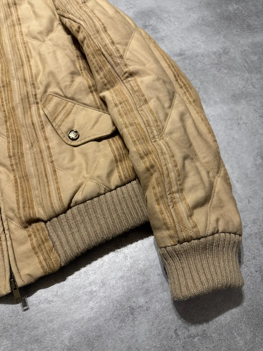 2000s Roberto Cavalli Class Beige Bomber Jacket (M) oruAeFO 4