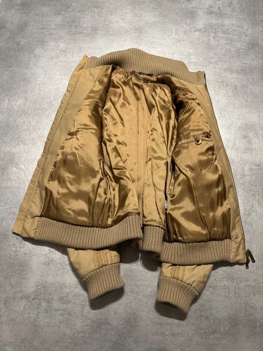 2000s Roberto Cavalli Class Beige Bomber Jacket (M) oruAeFO 5