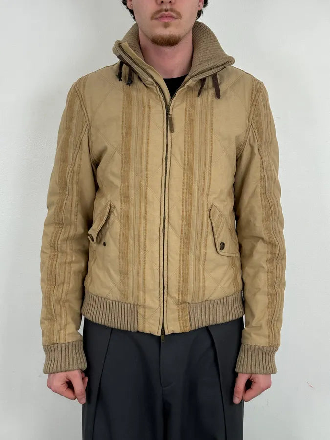 2000s Roberto Cavalli Class Beige Bomber Jacket oruAeFO 1