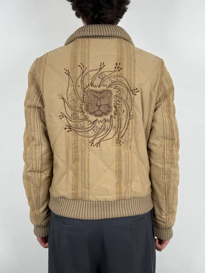 2000s Roberto Cavalli Class Beige Bomber Jacket oruAeFO 2