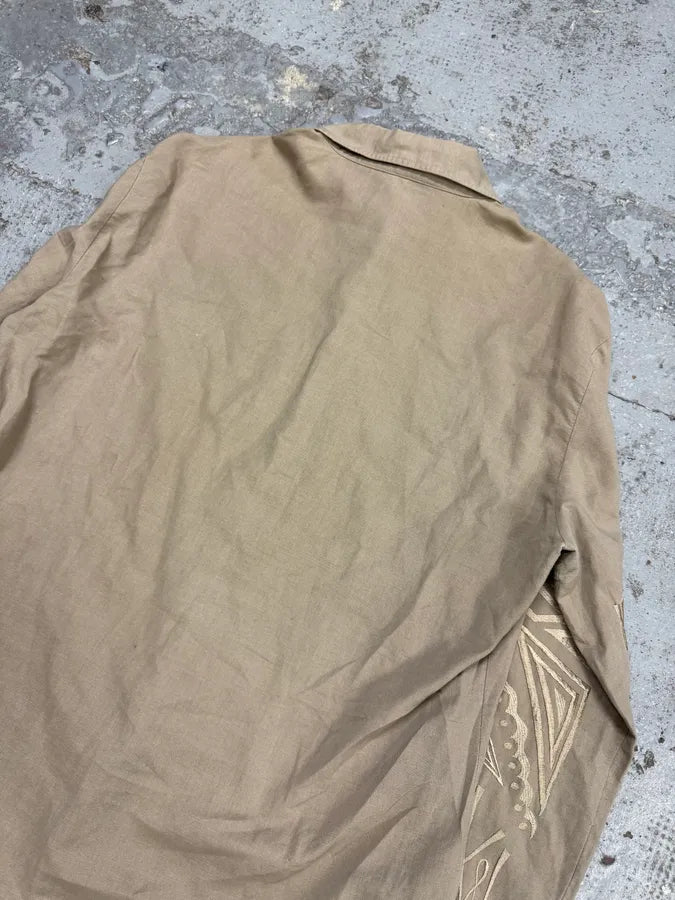 2000s Roberto Cavalli Class Beige Embroidered Astro Shirt tQSqSnr 3