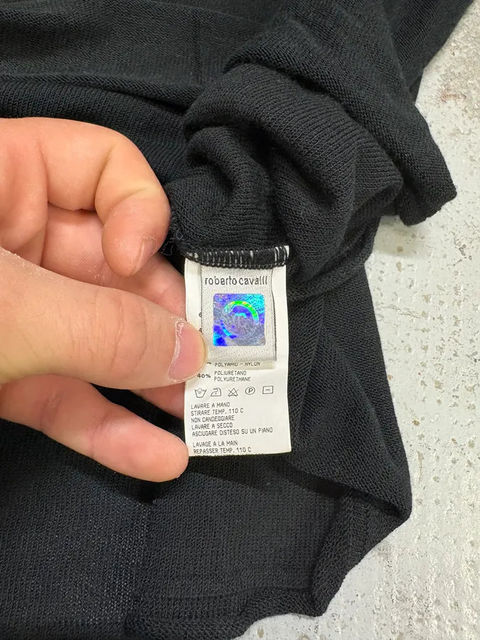 2000s Roberto Cavalli Class Black & Camel Polo Sweater (L/XL) QmiDnSN 7