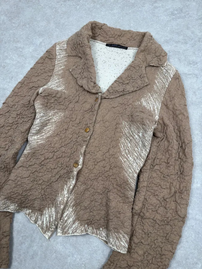 2000s Roberto Cavalli Class Textured Beige Cardigan MaLBkog 2