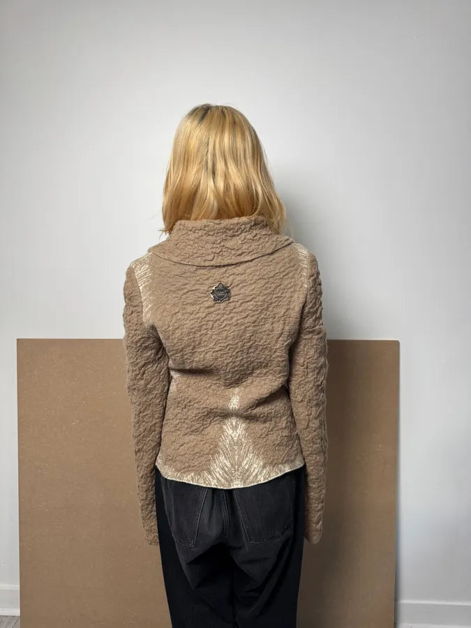 2000s Roberto Cavalli Class Textured Beige Cardigan MaLBkog 3