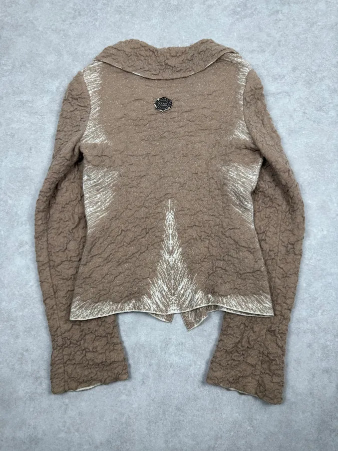 2000s Roberto Cavalli Class Textured Beige Cardigan MaLBkog 4