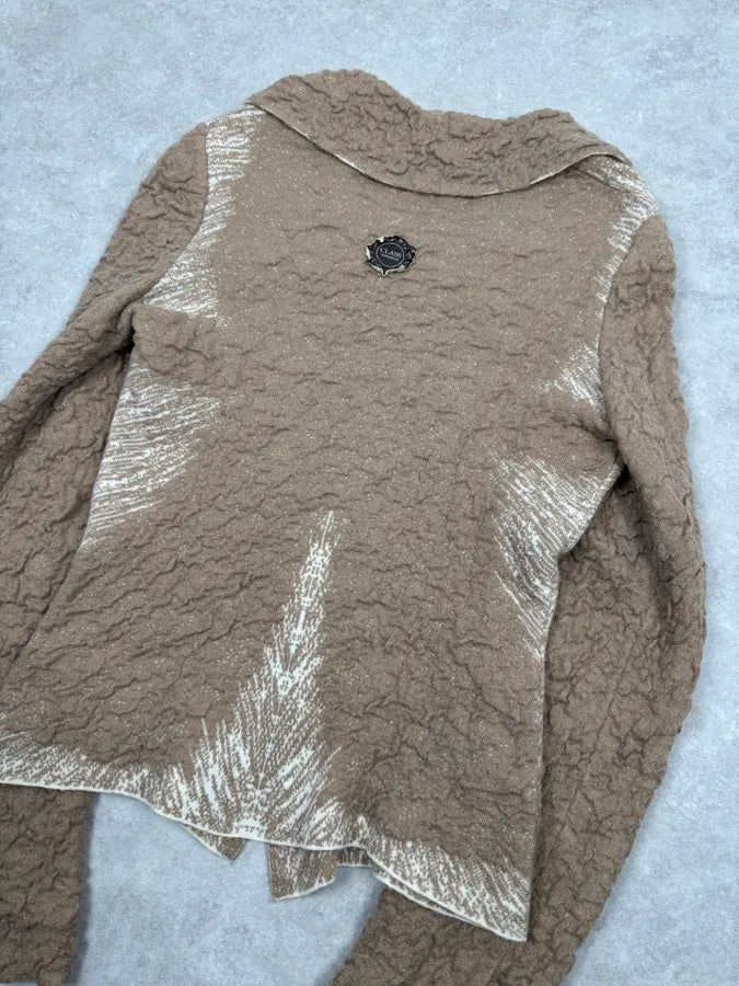 2000s Roberto Cavalli Class Textured Beige Cardigan MaLBkog 7