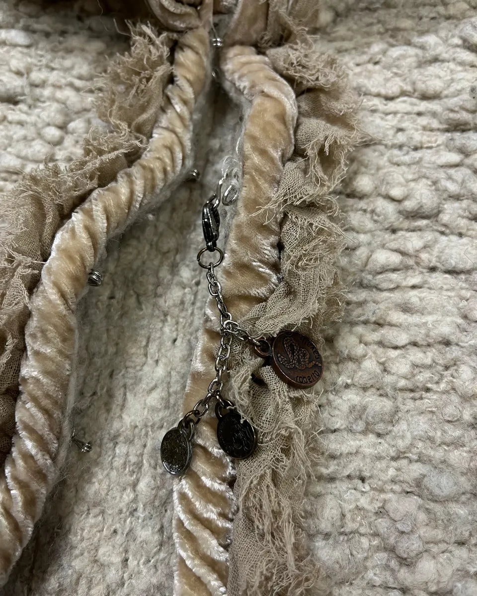 2000s Roberto Cavalli Class Wrinkled Texture Beige Cardigan Jacket yvOjcNX 6