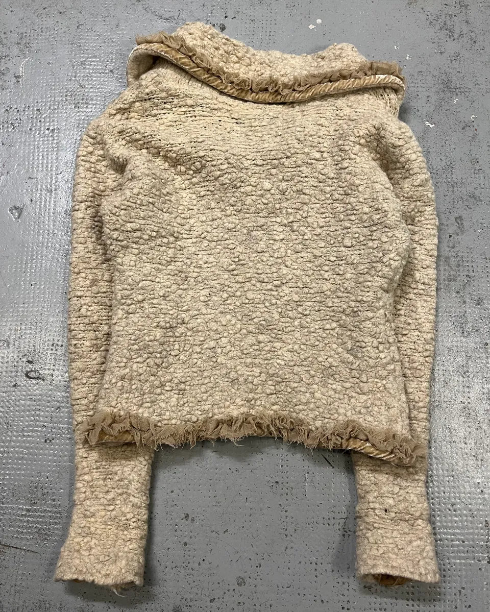 2000s Roberto Cavalli Class Wrinkled Texture Beige Cardigan Jacket yvOjcNX 7