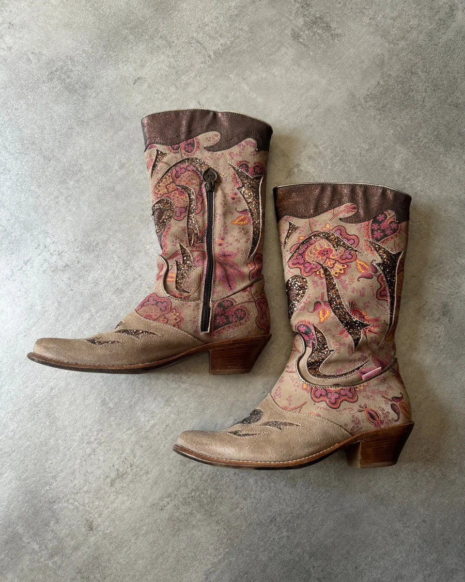 2000s Roberto Cavalli Cow-Boy Glamour Boots mGOxhEq 5