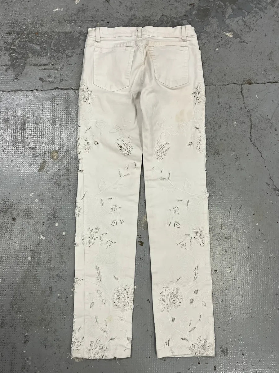 2000s Roberto Cavalli Cowboy Embellished White Pants BmuuDbG 1