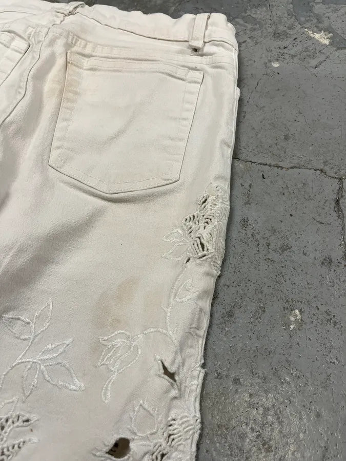 2000s Roberto Cavalli Cowboy Embellished White Pants BmuuDbG 12