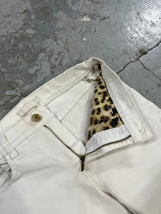 2000s Roberto Cavalli Cowboy Embellished White Pants BmuuDbG 7