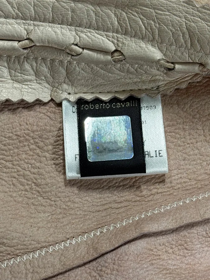 AW2001 Roberto Cavalli Cowboy beige Leather Jacket YRFEouP 8