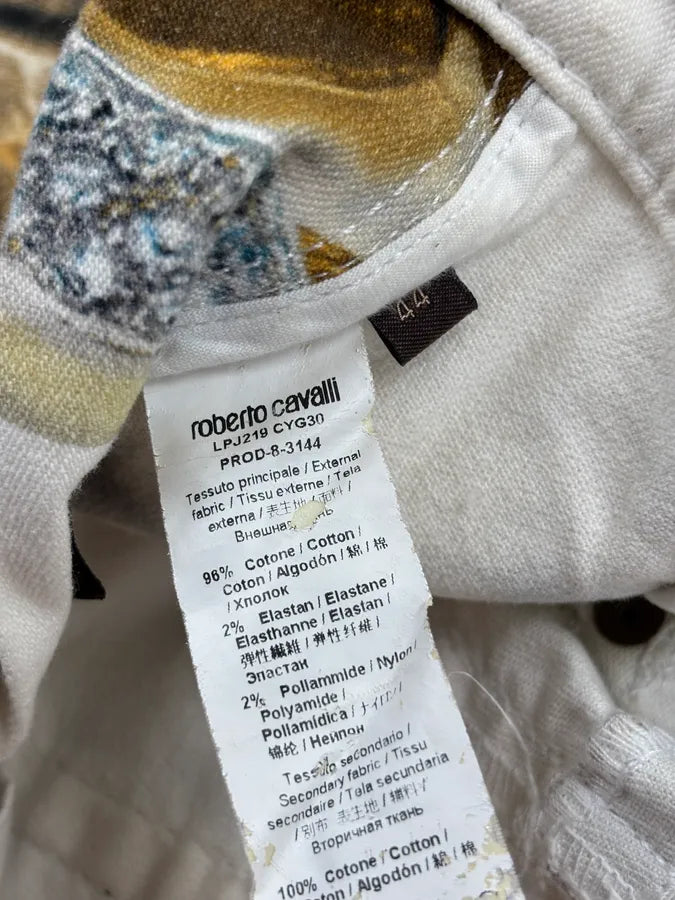 2010s Roberto Cavalli Creamy White Chain Linked Jail Jeans fOLqOtg 12