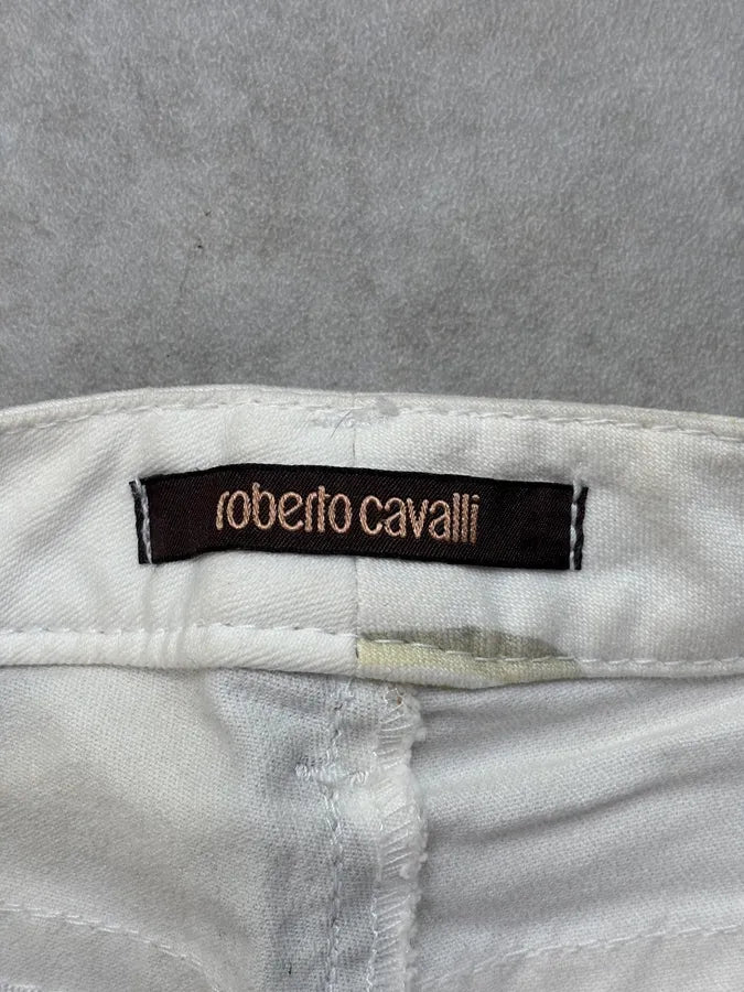 2010s Roberto Cavalli Creamy White Chain Linked Jail Jeans fOLqOtg 11