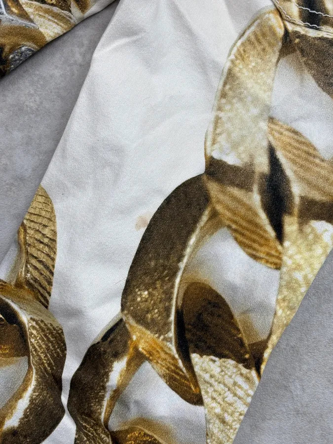 2010s Roberto Cavalli Creamy White Chain Linked Jail Jeans fOLqOtg 10