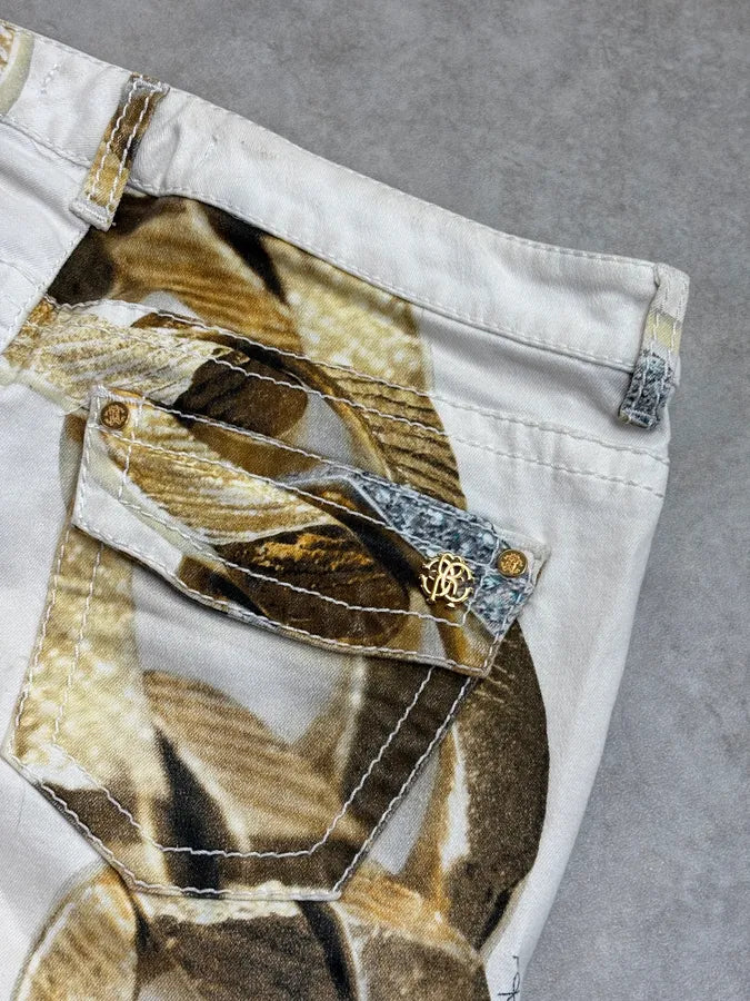 2010s Roberto Cavalli Creamy White Chain Linked Jail Jeans fOLqOtg 7