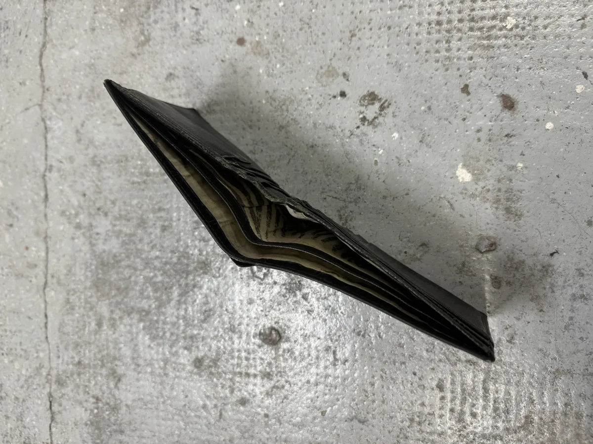 2000s Roberto Cavalli Crocodile Effect Black Leather Wallet isEVXJA 4