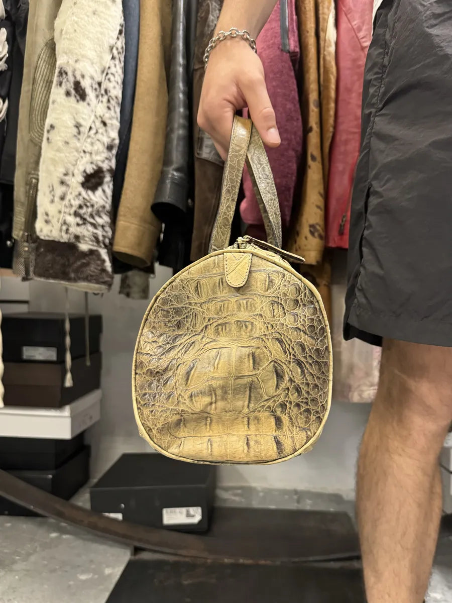 2000s Roberto Cavalli Crocodile Effect Leather Handle Bag ssKgjda 1