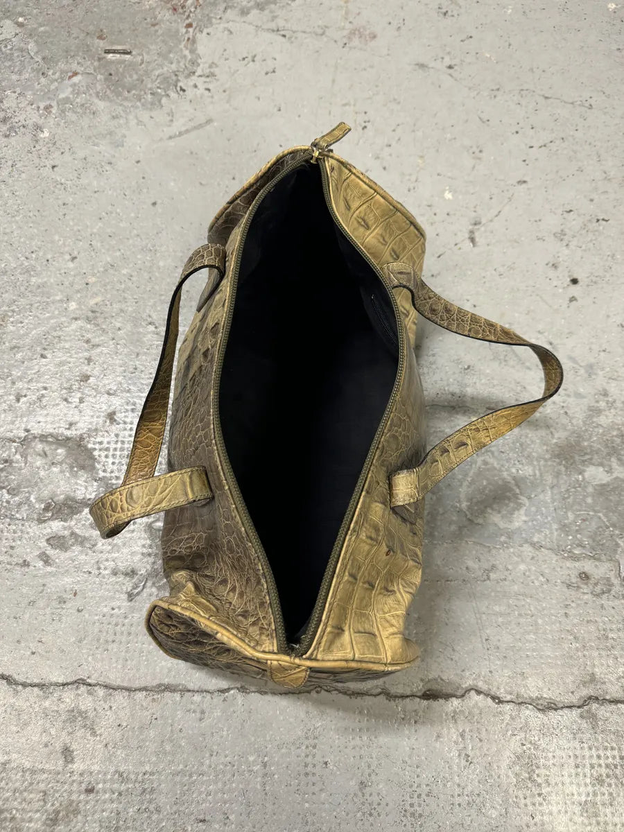 2000s Roberto Cavalli Crocodile Effect Leather Handle Bag ssKgjda 2
