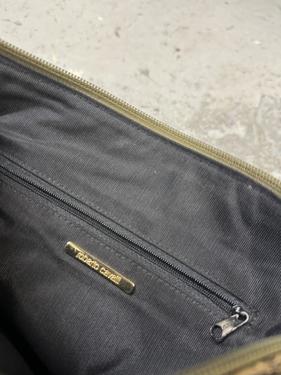 2000s Roberto Cavalli Crocodile Effect Leather Handle Bag ssKgjda 3