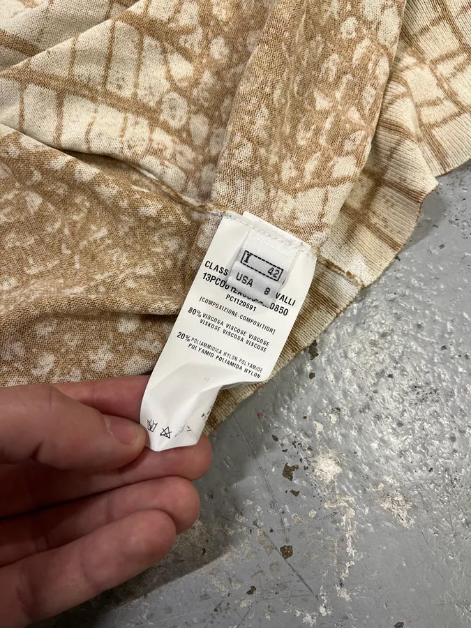 2000s Roberto Cavalli Crocodile Effect White & Beige Cardigan GFCwsVu 9