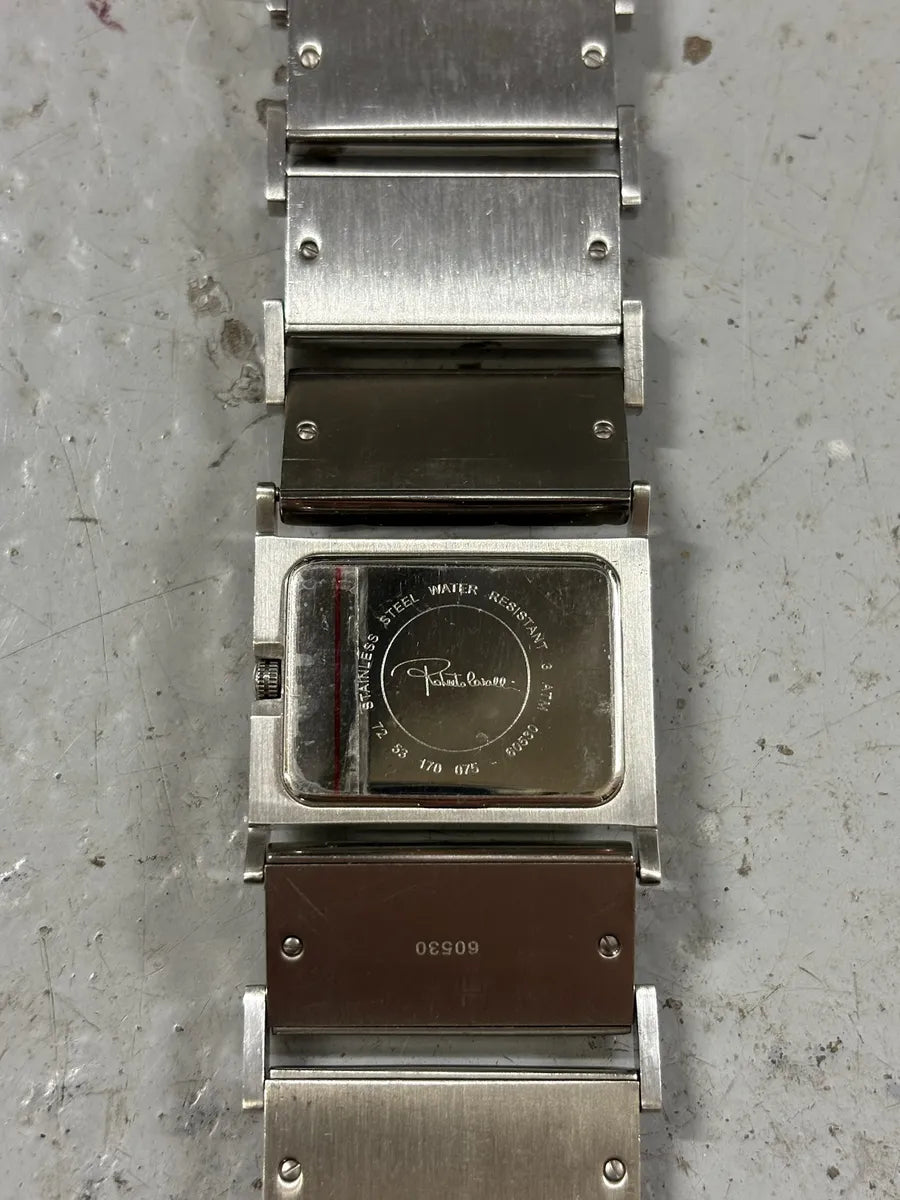 2000s Roberto Cavalli Crocodile Grey Tank Watch XdSeLdS 3