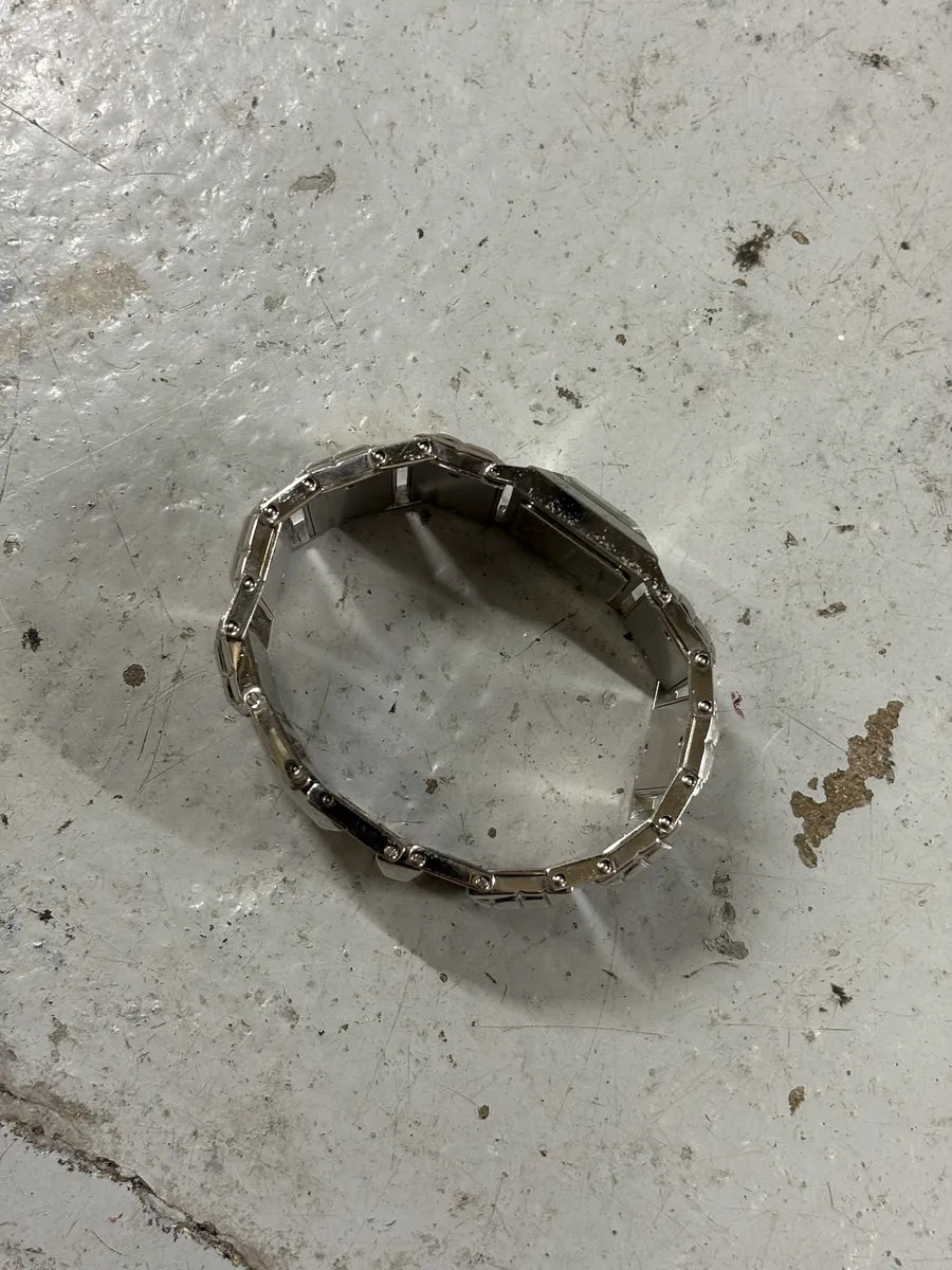 2000s Roberto Cavalli Crocodile Grey Tank Watch XdSeLdS 8