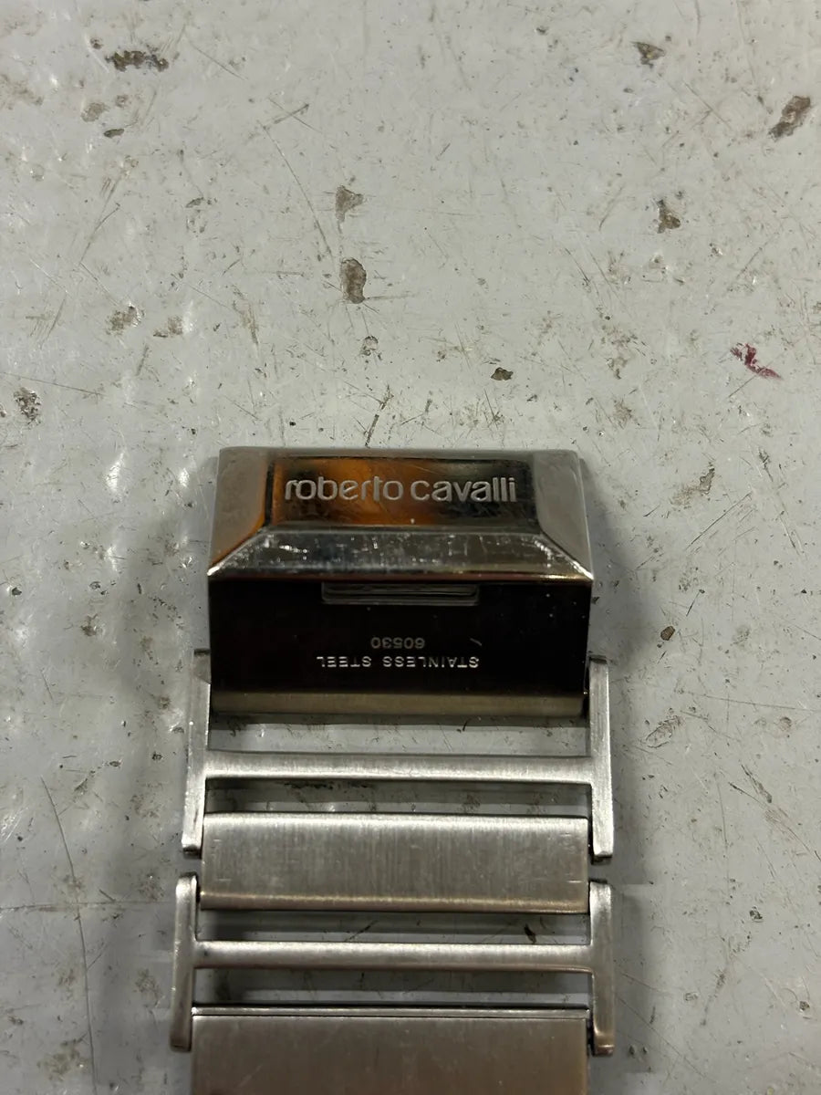 2000s Roberto Cavalli Crocodile Grey Tank Watch XdSeLdS 9