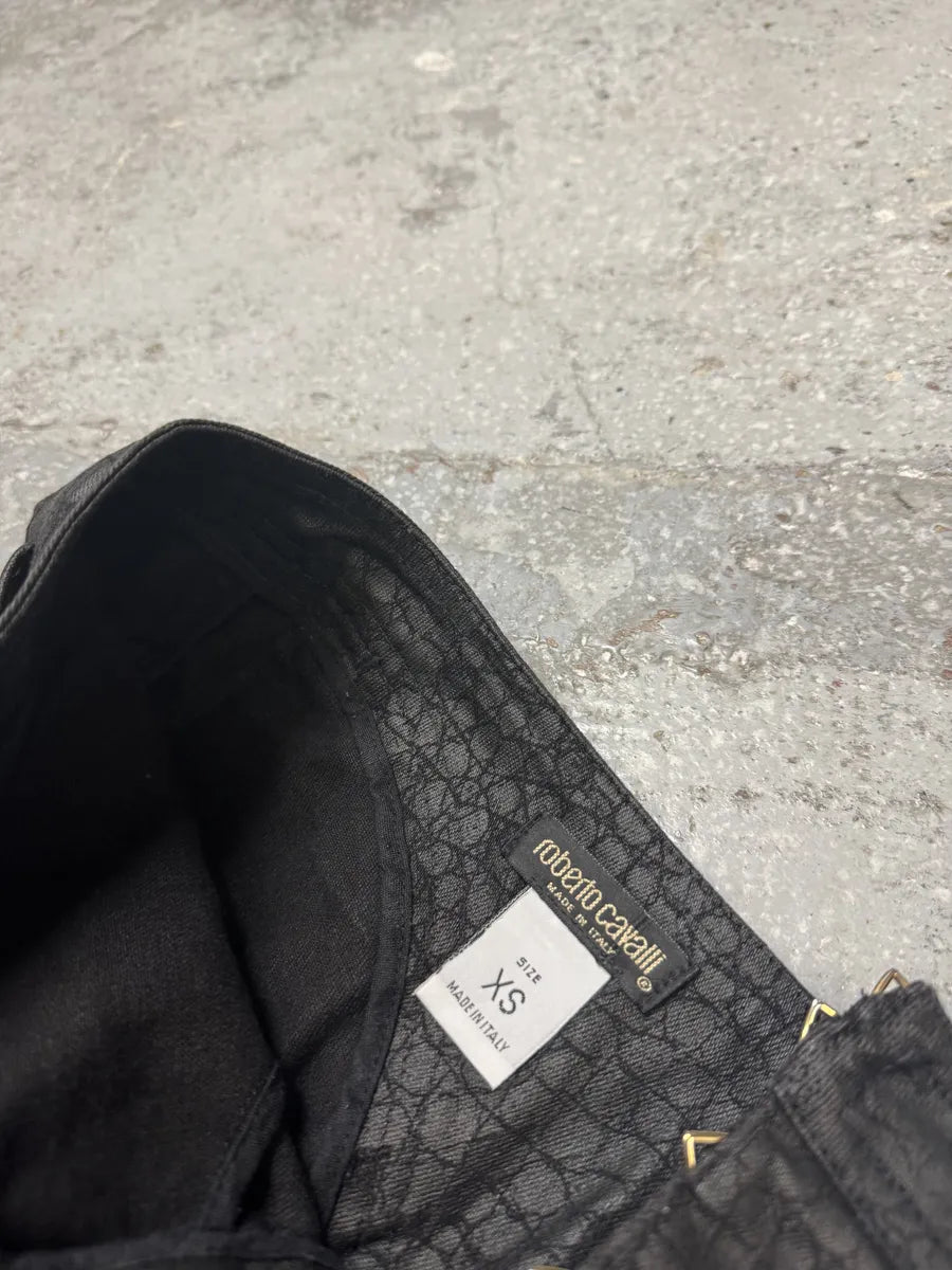 2000s Roberto Cavalli Crocodile Print Black Long Skirt (M/L) xpDREuU 6