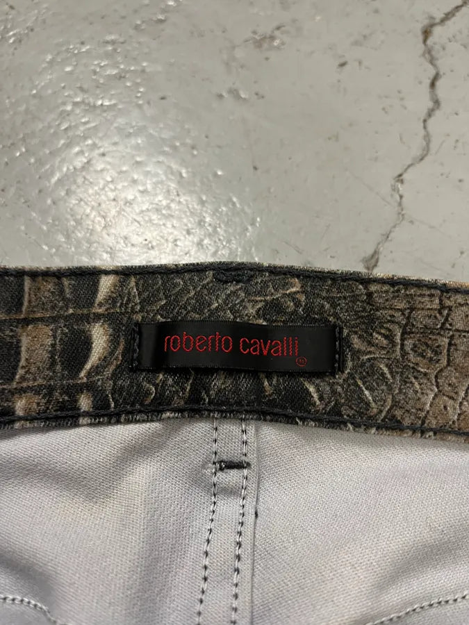2000s Roberto Cavalli Crocodile Trompe LOeil Grey Pants faSlWDQ 8