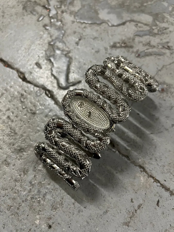 2000s Roberto Cavalli Crystal Snake Bracelet Watch KrgrovD 1